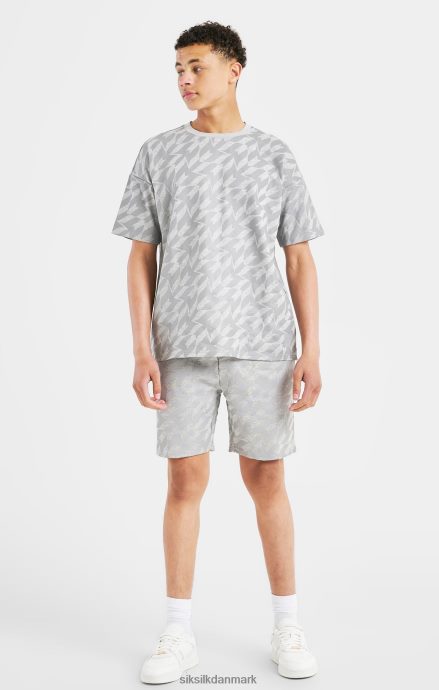 beklædning SikSilk x messi sølv print kort - grå mergel drenge 862RF4311