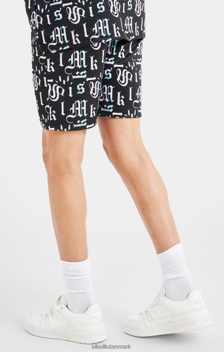 beklædning SikSilk x messi sort printet kort drenge 862RF4312