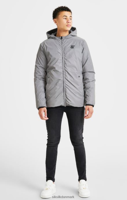 beklædning SikSilk grå vendbar boblejakke drenge 862RF4298