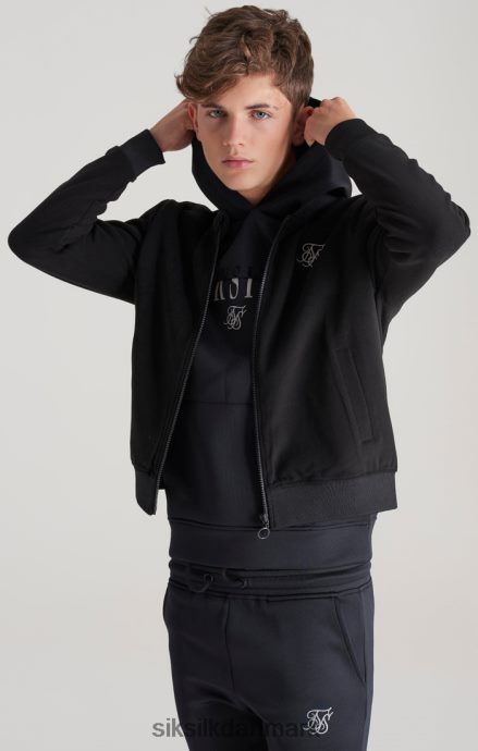 beklædning SikSilk sort metallisk logo bomber drenge 862RF4301