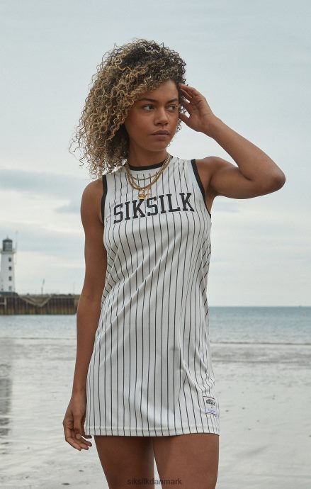 beklædning SikSilk ecru basketball nålestribet kjole Kvinder 862RF4144