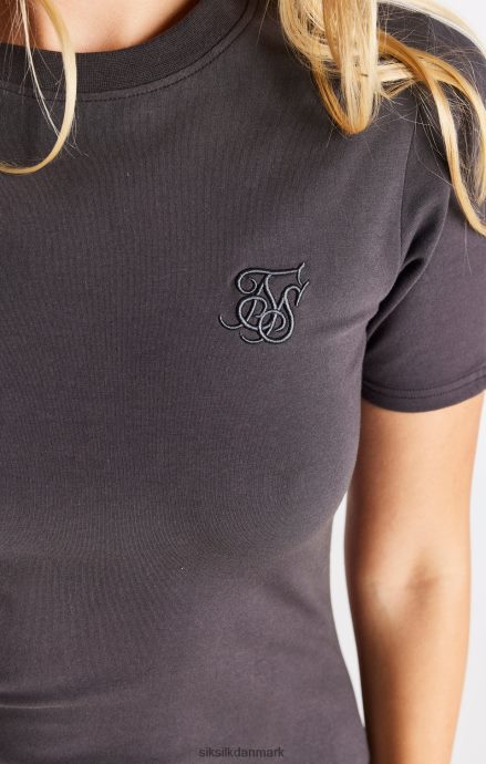 beklædning SikSilk kortærmet tapet kjole - grå Kvinder 862RF4155