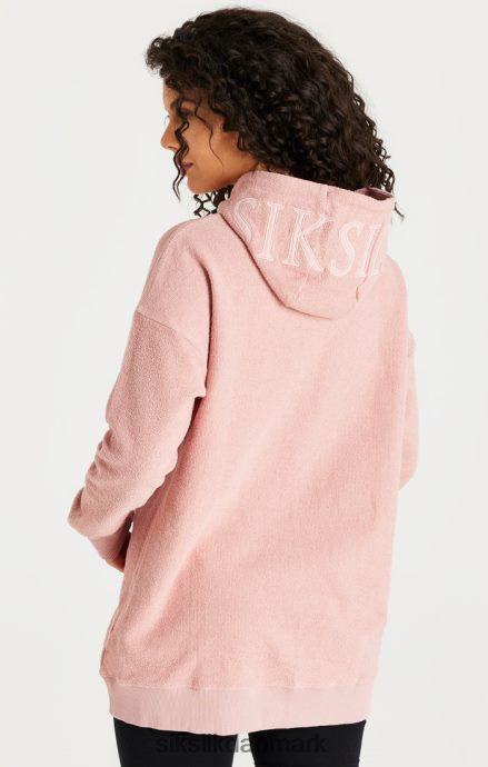 beklædning SikSilk pink omvendt fleece-hættetrøjekjole Kvinder 862RF4146
