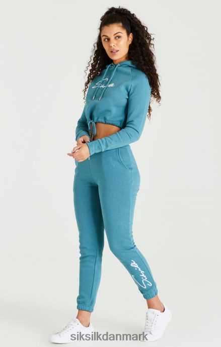 beklædning SikSilk blågrøn essentiel cropped hættetrøje Kvinder 862RF4120