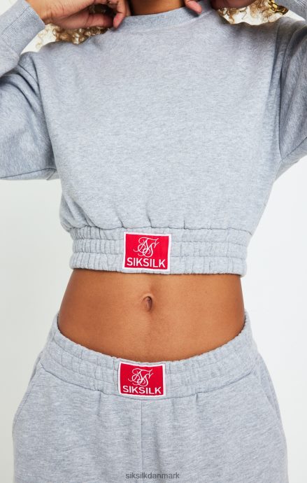 beklædning SikSilk grå mergel cropped sweatshirt Kvinder 862RF490