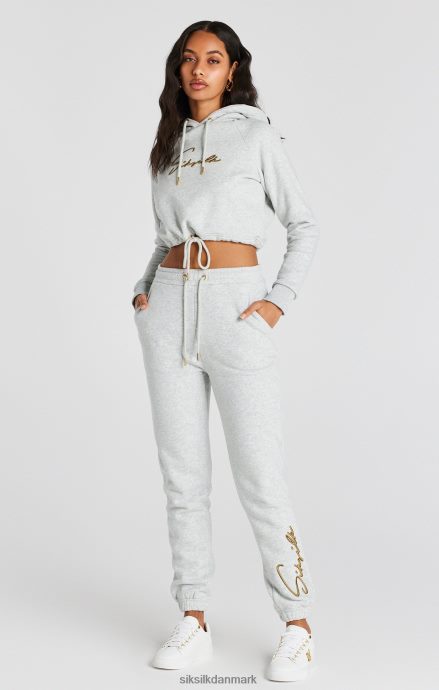 beklædning SikSilk grå mergel signatur crop hættetrøje Kvinder 862RF495