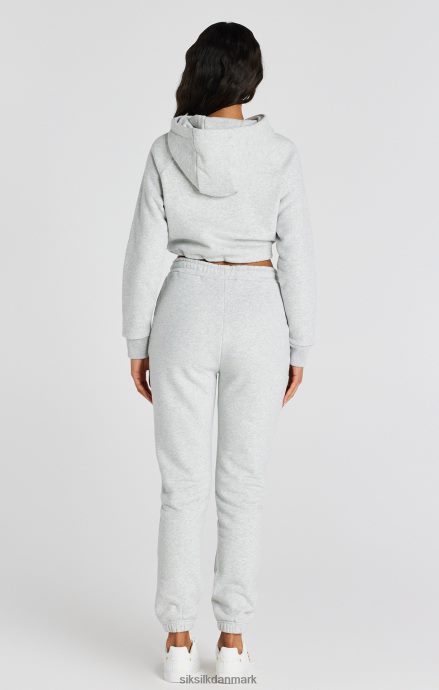 beklædning SikSilk grå mergel signatur crop hættetrøje Kvinder 862RF495