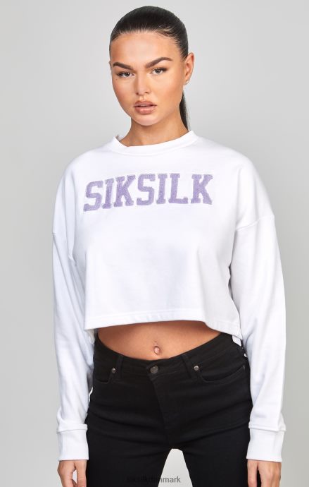 beklædning SikSilk hvid crop varsity sweatshirt Kvinder 862RF484