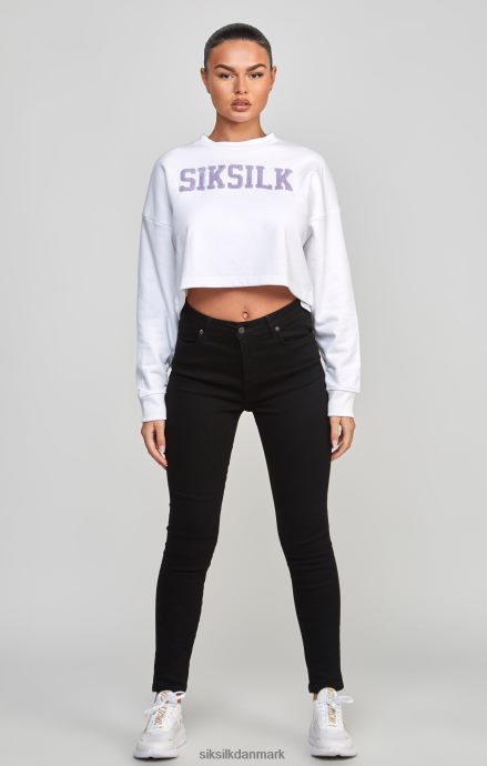 beklædning SikSilk hvid crop varsity sweatshirt Kvinder 862RF484