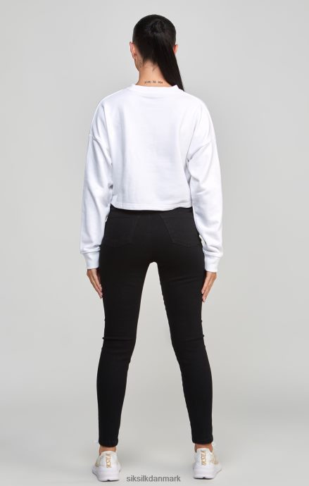 beklædning SikSilk hvid crop varsity sweatshirt Kvinder 862RF484