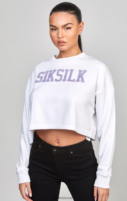 beklædning SikSilk hvid crop varsity sweatshirt Kvinder 862RF484