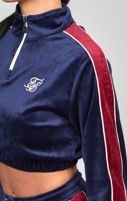 beklædning SikSilk marineblå velour track top Kvinder 862RF4112