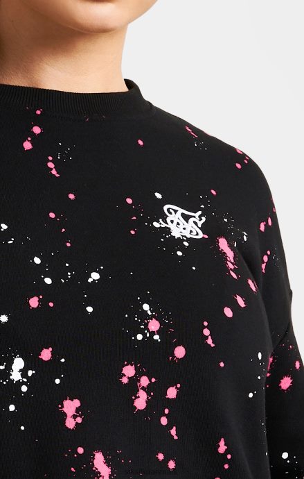 beklædning SikSilk sort maling splatter sweatshirt Kvinder 862RF492