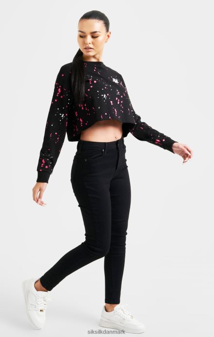 beklædning SikSilk sort maling splatter sweatshirt Kvinder 862RF492