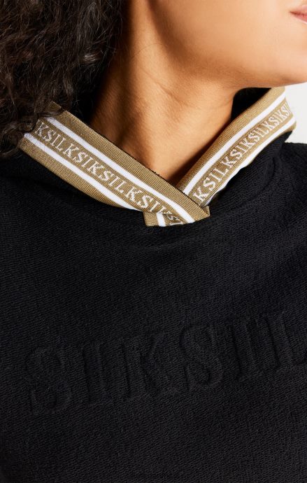 beklædning SikSilk sort overhead hættetrøje Kvinder 862RF4113