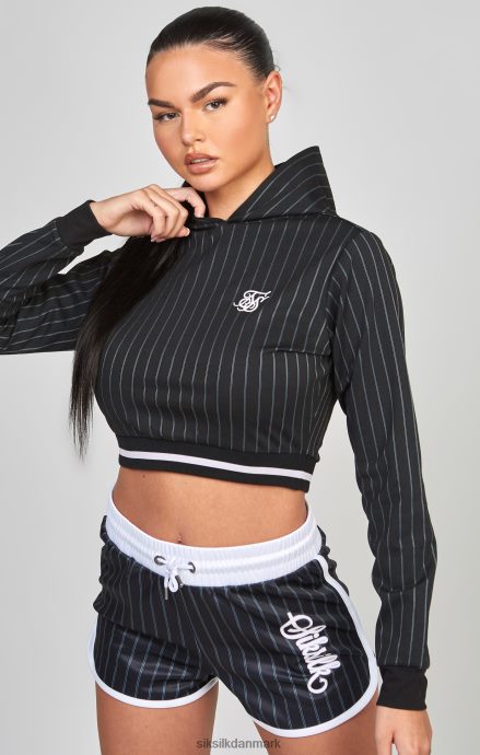beklædning SikSilk sort varsity crop track top Kvinder 862RF485