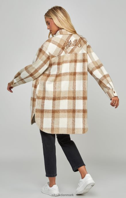 beklædning SikSilk beige ternet hylse Kvinder 862RF4137