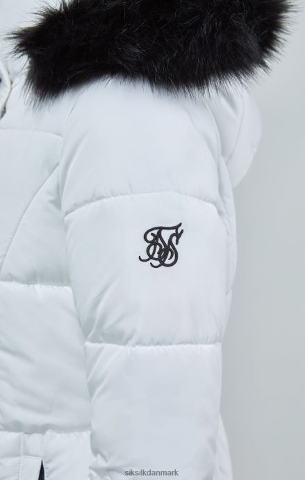 beklædning SikSilk hvid longline polstret parka Kvinder 862RF4128