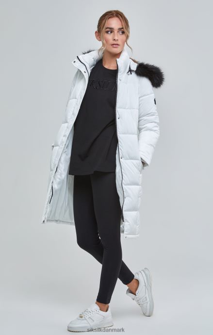 beklædning SikSilk hvid longline polstret parka Kvinder 862RF4128