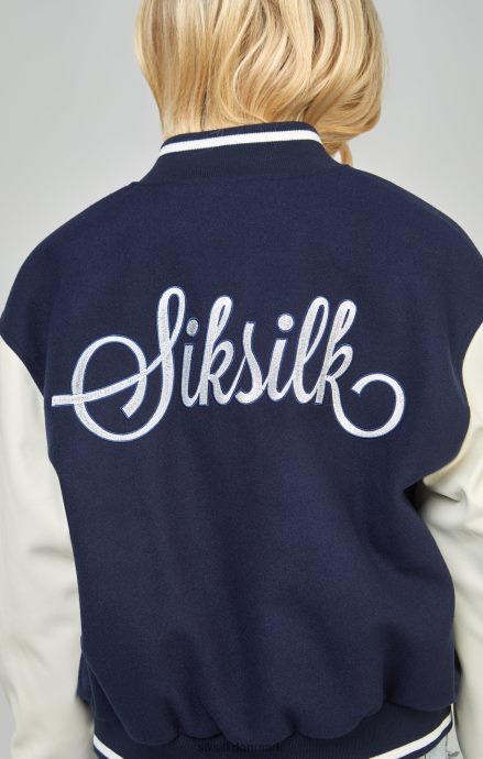 beklædning SikSilk marineblå varsity bomberjakke Kvinder 862RF4131