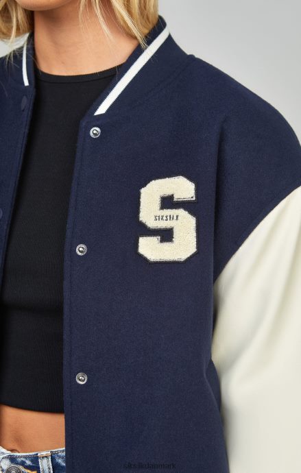 beklædning SikSilk marineblå varsity bomberjakke Kvinder 862RF4131