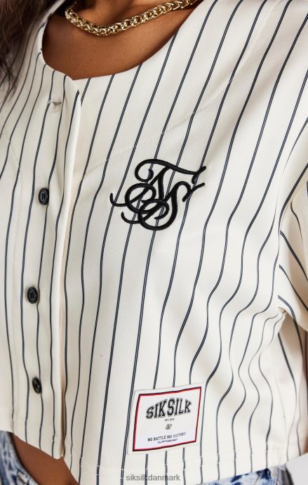 beklædning SikSilk ecru crop baseballtrøje Kvinder 862RF433