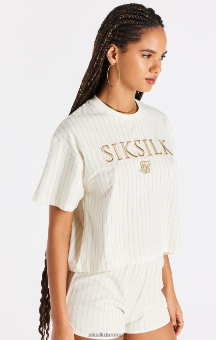 beklædning SikSilk ecru stribet t-shirt Kvinder 862RF426