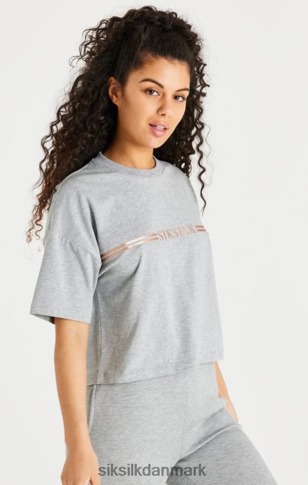 beklædning SikSilk grå mergel box t-shirt Kvinder 862RF472