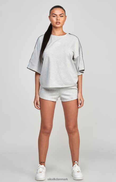 beklædning SikSilk grå tapede crop t-shirt Kvinder 862RF458