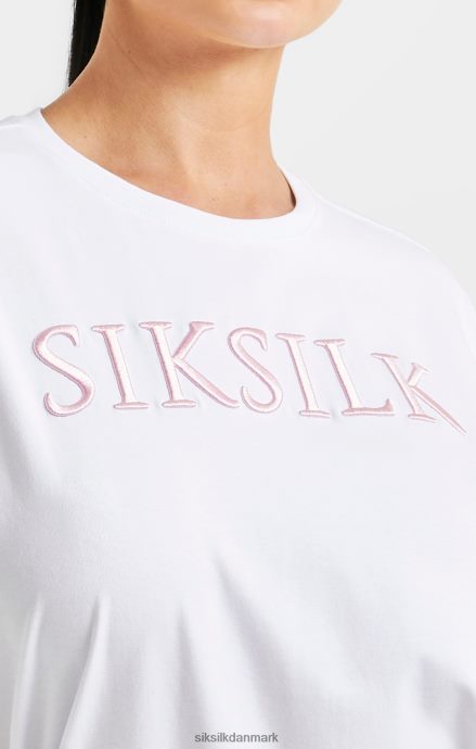 beklædning SikSilk hvid broderet kæreste t-shirt Kvinder 862RF469