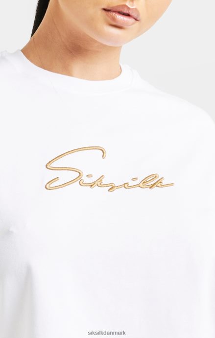 beklædning SikSilk hvid signatur crop tee Kvinder 862RF445