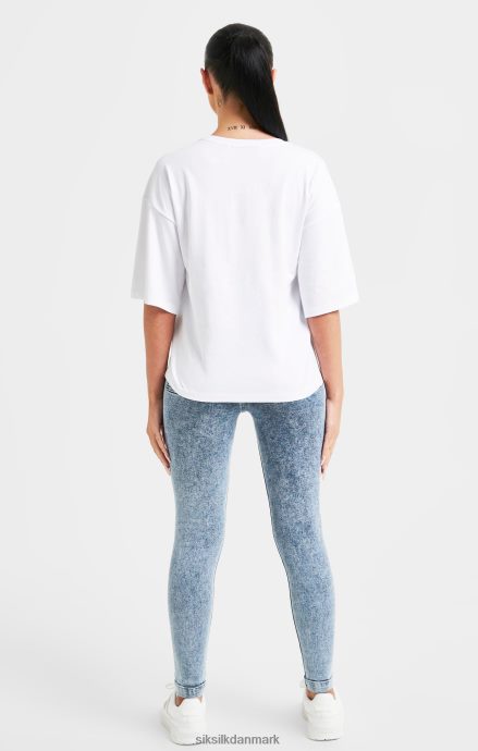 beklædning SikSilk hvid sparkle boxy crop t-shirt Kvinder 862RF435