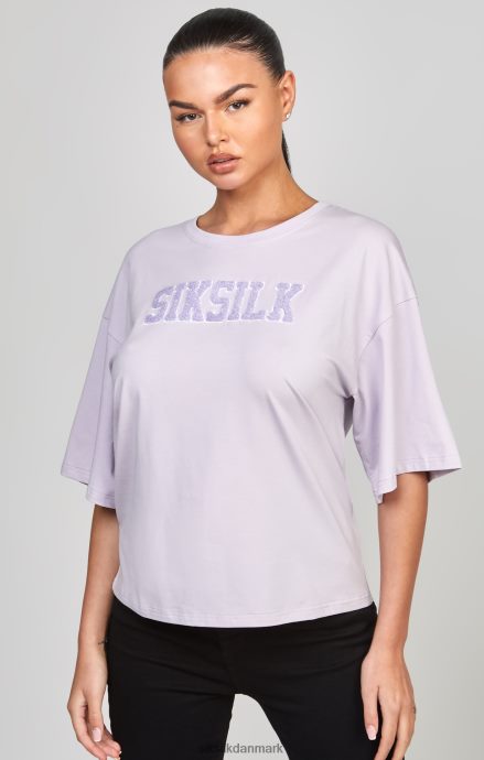 beklædning SikSilk lilla varsity logo crop t-shirt Kvinder 862RF455