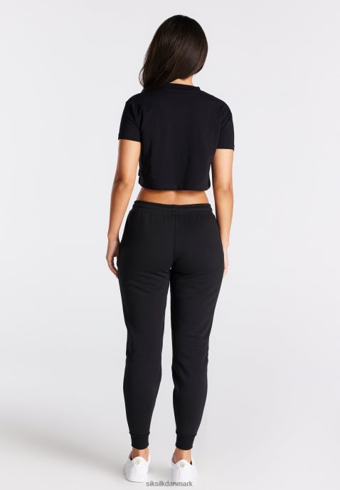 beklædning SikSilk sort essentiel box fit crop t-shirt Kvinder 862RF425