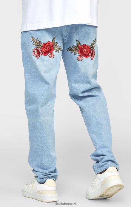 beklædning SikSilk blå rose lige skåret denim Mænd 862RF4543