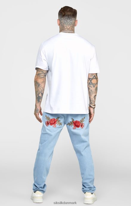beklædning SikSilk blå rose lige skåret denim Mænd 862RF4543
