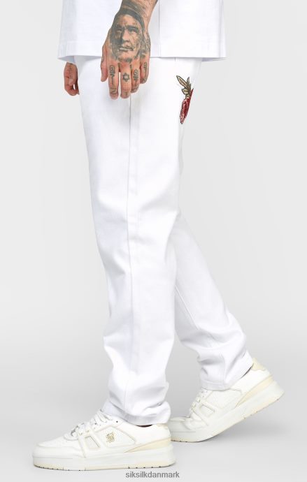 beklædning SikSilk hvid rose lige skåret denim Mænd 862RF4550