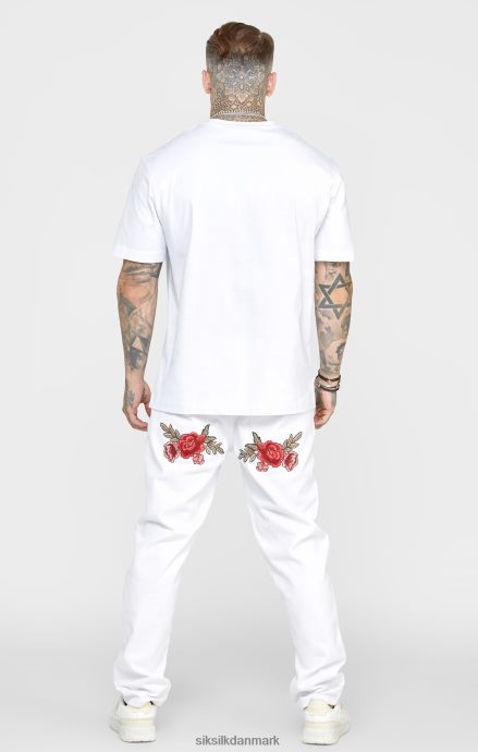 beklædning SikSilk hvid rose lige skåret denim Mænd 862RF4550