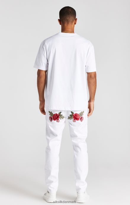 beklædning SikSilk hvid rose lige skåret denim Mænd 862RF4550
