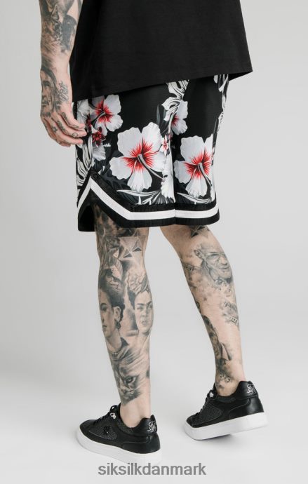 beklædning SikSilk blomstrede basketballshorts - sorte Mænd 862RF4591
