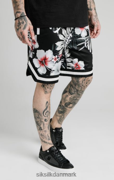 beklædning SikSilk blomstrede basketballshorts - sorte Mænd 862RF4591