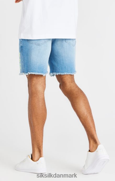 beklædning SikSilk råblomstrede denimshorts - lys mellemstensblå Mænd 862RF4601