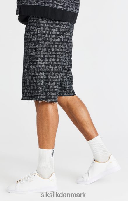 beklædning SikSilk sort jacquard denim cargo short Mænd 862RF4604