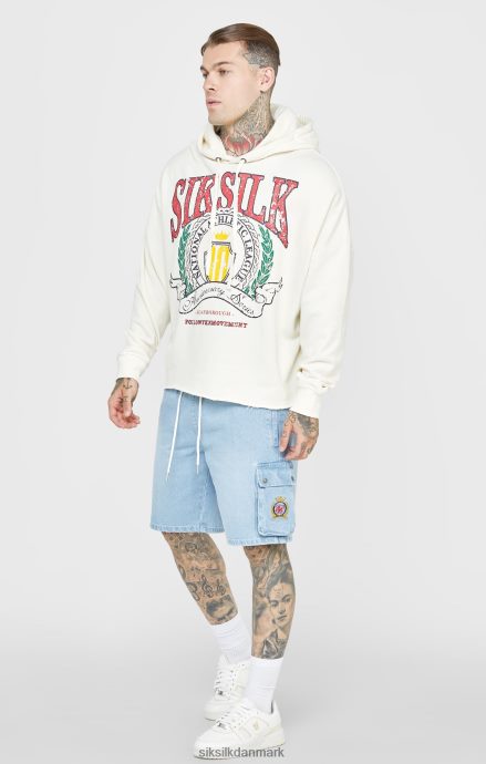beklædning SikSilk ecru varsity oversized hættetrøje med jubilæumsprint Mænd 862RF4419