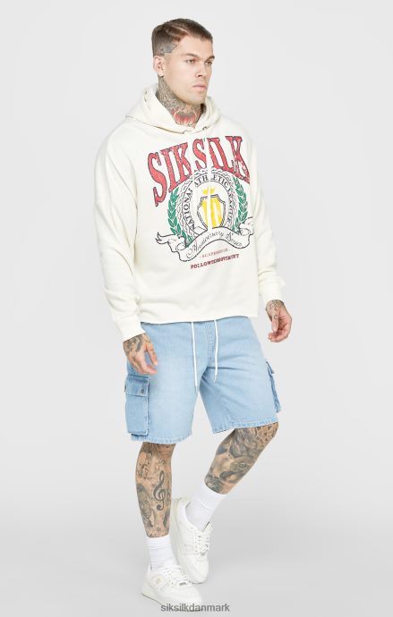 beklædning SikSilk ecru varsity oversized hættetrøje med jubilæumsprint Mænd 862RF4419
