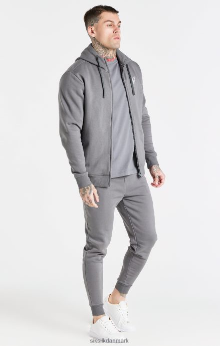 beklædning SikSilk grå essentiel hættetrøje med lynlås gennem tragthals Mænd 862RF4454