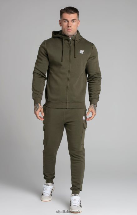beklædning SikSilk khaki essentiel hættetrøje med lynlås gennem tragt Mænd 862RF4423