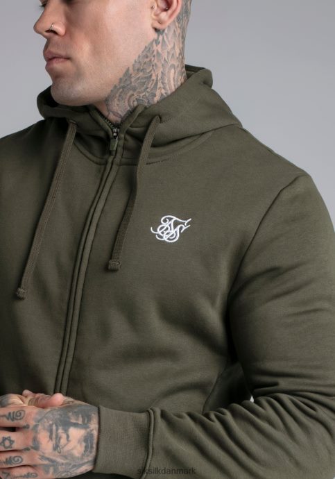 beklædning SikSilk khaki essentiel hættetrøje med lynlås gennem tragt Mænd 862RF4423