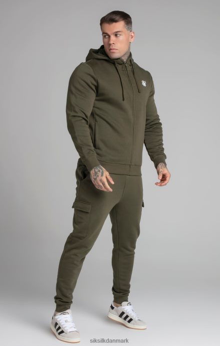 beklædning SikSilk khaki essentiel hættetrøje med lynlås gennem tragt Mænd 862RF4423