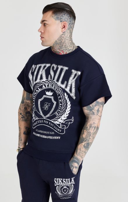 beklædning SikSilk marineblå varsity sweatshirt Mænd 862RF4445